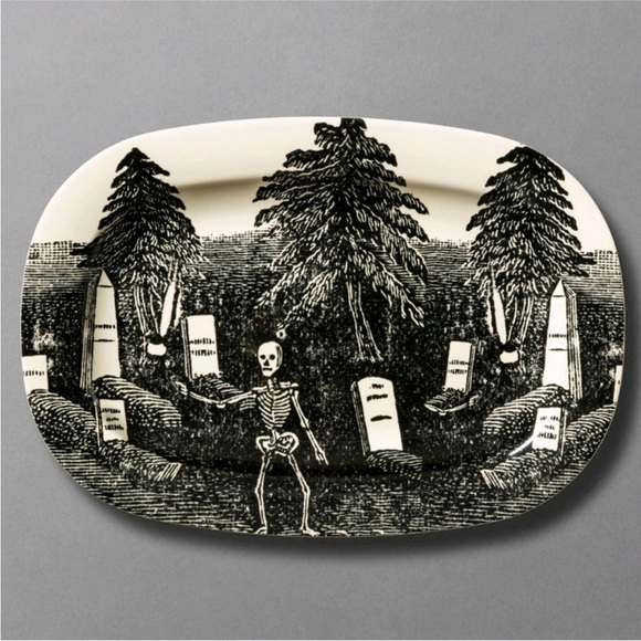 Skeleton and Cemetery Melamine Oval Serving Tray from John Derian for Target. - Picture 1 of 3